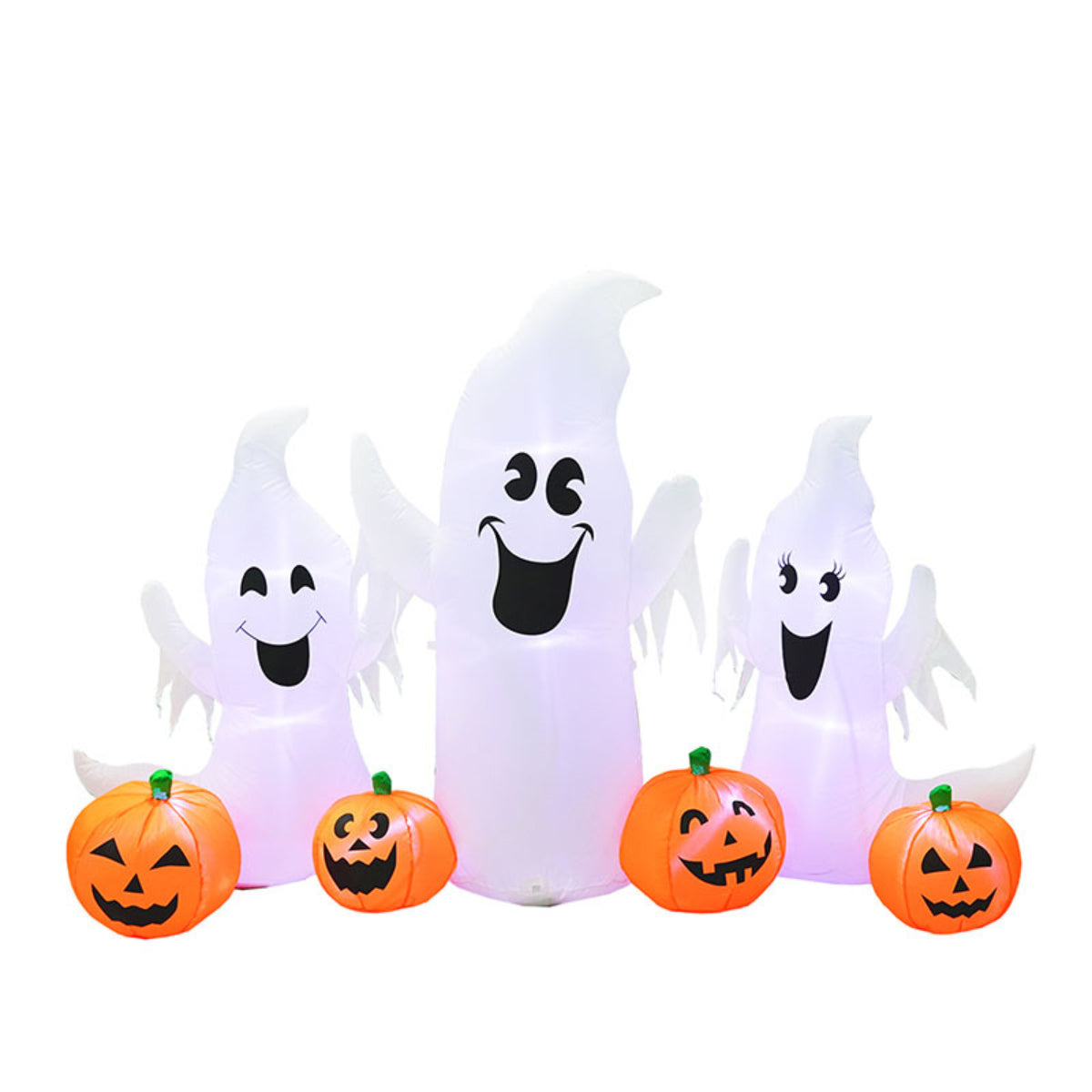 FAMILIA DE FANTASMAS Y CALABAZAS INFLABLE LED 1,3 X 2,5 M
