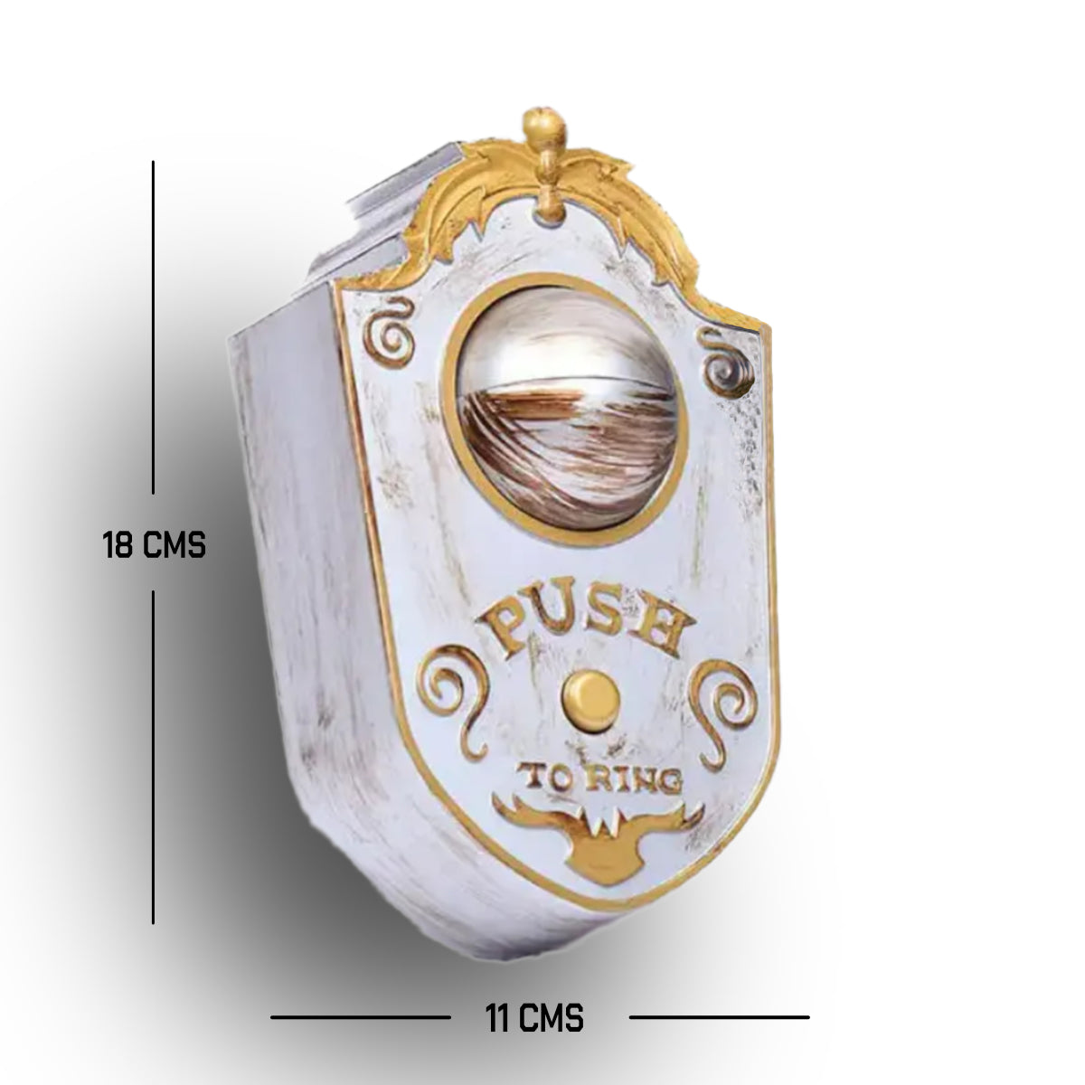 TIMBRE DE PUERTA OJO ANIMADO BLANCO CON DORADO
