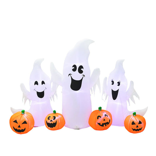 FAMILIA DE FANTASMAS Y CALABAZAS INFLABLE LED 1,3 X 2,5 M