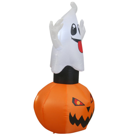 FANTASMA CON CALABAZA INFLABLE LED 1.5M
