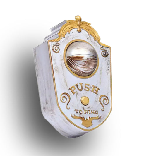 TIMBRE DE PUERTA OJO ANIMADO BLANCO CON DORADO